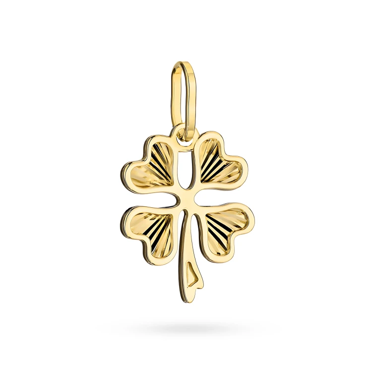 Złota zawieszka diamentowana koniczynka Virino Z-GW-348-585 marko