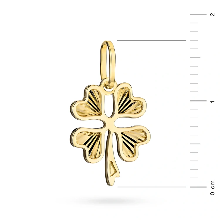 Złota zawieszka diamentowana koniczynka Virino Z-GW-348-585 marko