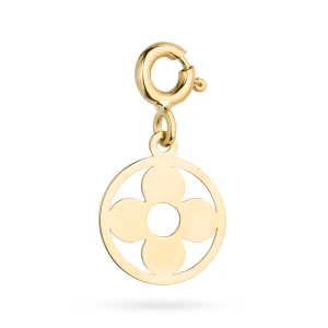 Złota zawieszka kwiatek w kole Charms
