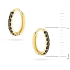 Złote kolczyki koła kreolki z czarnymii cyrkoniami 10mm Jeso K342-585-CZ marko
