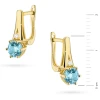 Złote kolczyki na zapięciu angielskim Topaz 2 x 0,50ct i brylanty żółte złoto K0572.Z3.TOB.01 marko