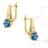 Złote kolczyki na zapięciu angielskim Topaz London Blue 2 x 0,50ct i brylanty żółte złoto K0572.Z3.TOL.01 marko