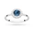 Złoty pierścionek z brylantami i topazem London Blue 0,50ct białe złoto kwiatek Kultowa W0572.B3.TOL.01 marko