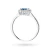 Złoty pierścionek z brylantami i topazem London Blue 0,50ct białe złoto kwiatek Kultowa W0572.B3.TOL.01 marko