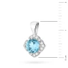Złota zawieszka w kształcie kwiatka brylanty i topaz białe złoto Z0571.B3.TOB.01 marko