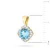 Złota zawieszka w kształcie kwiatka brylanty i topaz żółte złoto Z0571.Z3.TOB.01 marko