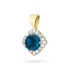 Złota zawieszka w kształcie kwiatka brylanty i topaz London Blue żółte złoto Z0571.Z3.TOL.01 marko