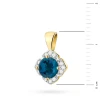 Złota zawieszka w kształcie kwiatka brylanty i topaz London Blue żółte złoto Z0571.Z3.TOL.01 marko