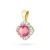 Złota zawieszka w kształcie kwiatka brylanty i różowy topaz żółte złoto Z0571.Z3.TOP.01 marko