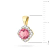 Złota zawieszka w kształcie kwiatka brylanty i różowy topaz żółte złoto Z0571.Z3.TOP.01 marko