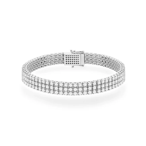 Bransoletka tenisowa z białego złota trzy rzędy diamentów laboratoryjnych Lab Diamonds B0035.B3.LDW.01 marko