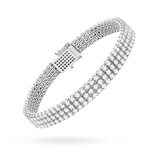 Bransoletka tenisowa z białego złota trzy rzędy diamentów laboratoryjnych Lab Diamonds B0035.B3.LDW.01 marko