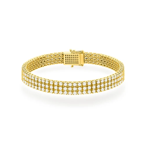 Bransoletka tenisowa z żółtego złota trzy rzędy diamentów laboratoryjnych Lab Diamonds B0035.Z3.LDW.01 marko