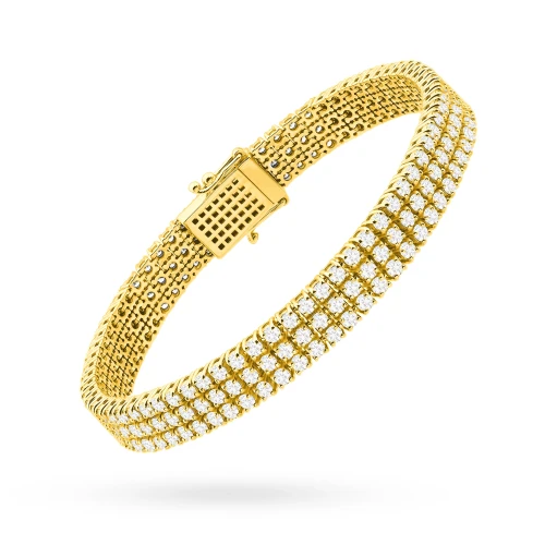Bransoletka tenisowa z żółtego złota trzy rzędy diamentów laboratoryjnych Lab Diamonds B0035.Z3.LDW.01 marko