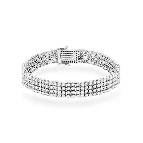 Bransoletka tenisowa z białego złota cztery rzędy diamentów laboratoryjnych Lab Diamonds B0036.B3.LDW.01 marko