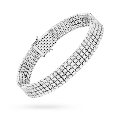 Bransoletka tenisowa z białego złota cztery rzędy diamentów laboratoryjnych Lab Diamonds B0036.B3.LDW.01 marko
