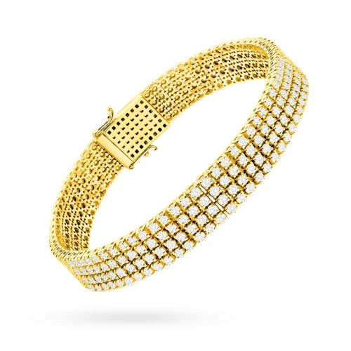 Bransoletka tenisowa z żółtego złota cztery rzędy diamentów laboratoryjnych Lab Diamonds B0036.Z3.LDW.01 marko