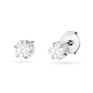 Klasyczne kolczyki sztyft z diamentami laboratoryjnymi 2 x 0,10ct białe złoto Lab Diamonds