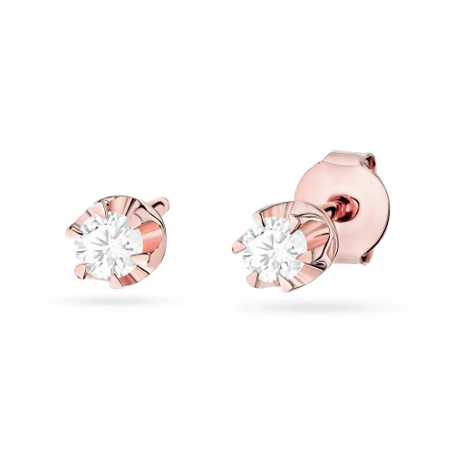Klasyczne kolczyki sztyft z diamentami laboratoryjnymi 2 x 0,10ct różowe złoto Lab Diamonds K0032.R3.LDW.03 marko