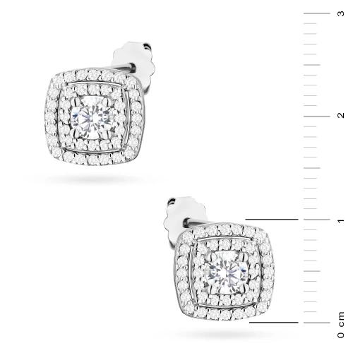 Klasyczne kolczyki kwadraty sztyft z diamentami laboratoryjnymi białe złoto Lab Diamonds K0506.B3.LDW.01 marko