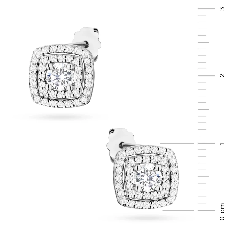 Klasyczne kolczyki kwadraty sztyft z diamentami laboratoryjnymi białe złoto Lab Diamonds K0506.B3.LDW.01 marko