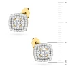 Klasyczne kolczyki kwadraty sztyft z diamentami laboratoryjnymi żółte złoto Lab Diamonds K0506.Z3.LDW.01 marko