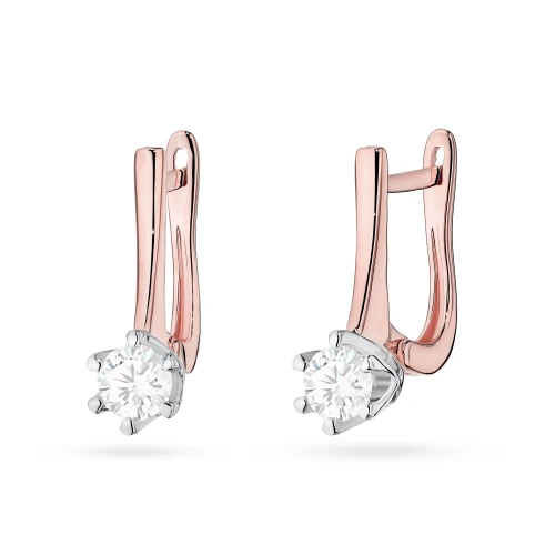 Klasyczne kolczyki z diamentami laboratoryjnymi 2 x 0,30ct różowe złoto Lab Diamonds