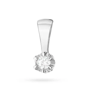 Klasyczna zawieszka z białego złota  z diamentem laboratoryjnym 0,10ct Lab Diamonds