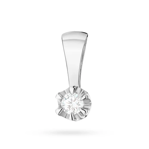 Klasyczna zawieszka z białego złota  z diamentem laboratoryjnym 0,10ct Lab Diamonds