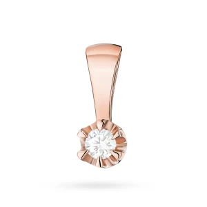 Klasyczna zawieszka z różowego złota  z diamentem laboratoryjnym 0,10ct Lab Diamonds