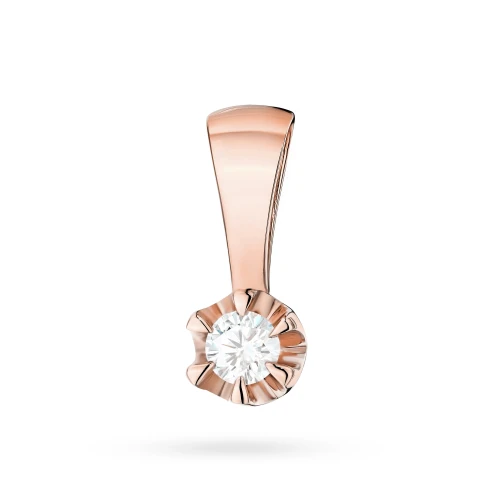 Klasyczna zawieszka z różowego złota  z diamentem laboratoryjnym 0,10ct Lab Diamonds