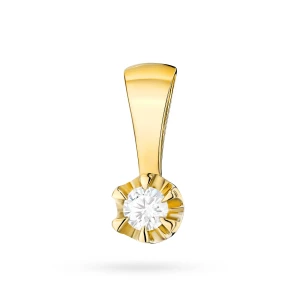 Złota klasyczna zawieszka z diamentem  laboratoryjnym 0,10ct Lab Diamonds