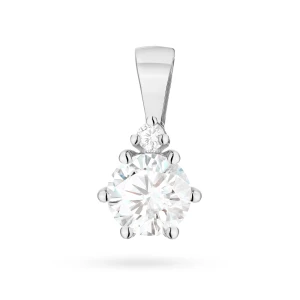 Klasyczna zawieszka z białego złota  z diamentem laboratoryjnym 0,50ct Lab Diamonds