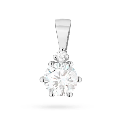 Klasyczna zawieszka z białego złota  z diamentem laboratoryjnym 0,50ct Lab Diamonds