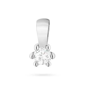 Klasyczna zawieszka z białego złota  z diamentem laboratoryjnym 0,10ct Lab Diamonds