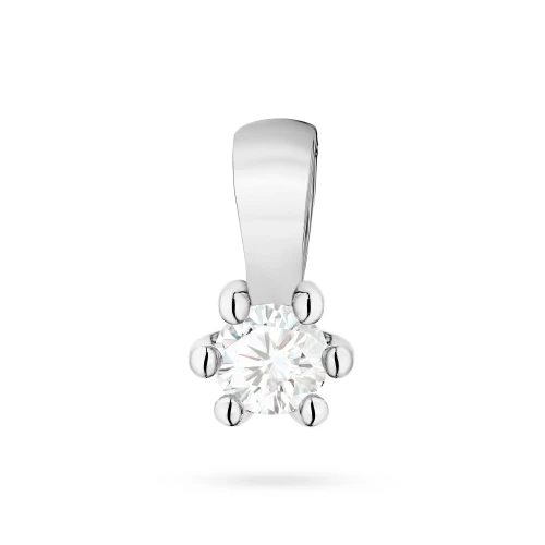 Klasyczna zawieszka z białego złota  z diamentem laboratoryjnym 0,10ct Lab Diamonds