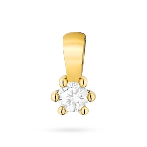 Złota klasyczna zawieszka z diamentem  laboratoryjnym 0,10ct Lab Diamonds