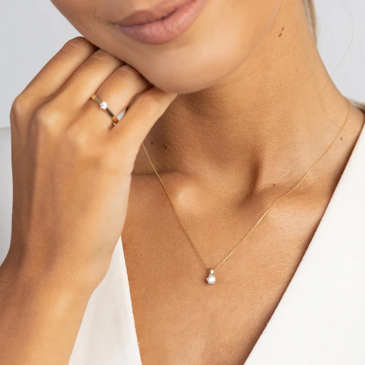 Złota klasyczna zawieszka z diamentem laboratoryjnym 0,30ct Lab Diamonds Z0222.Z3.LDW.03 marko