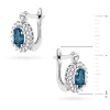 Złote kolczyki z brylantami markiza kwiatek Topaz London Blue białe złoto K0312.B3.TOL.01 marko