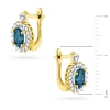 Złote kolczyki z brylantami markiza kwiatek Topaz London Blue żółte złoto K0312.Z3.TOL.01 marko