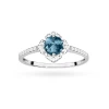 Złoty pierścionek zaręczynowy kwiatek Topaz London Blue 0,50ct i brylanty białe złoto Kultowa W0603.B3.TOL.01 marko
