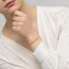 Złota ażurowa bransoletka z kulek prostokąty Virino B1392-585 marko