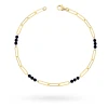 Złota bransoletka szerokie ogniwa czarne koraliki Kleur B1405-585-CZ marko