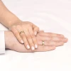Złote obrączki EKG puls linia życia damska 4mm męska 5mm O055-585