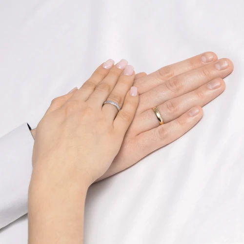Obrączki lekko zaokrąglone 3,5 i 4mm brylanty 0,20ct