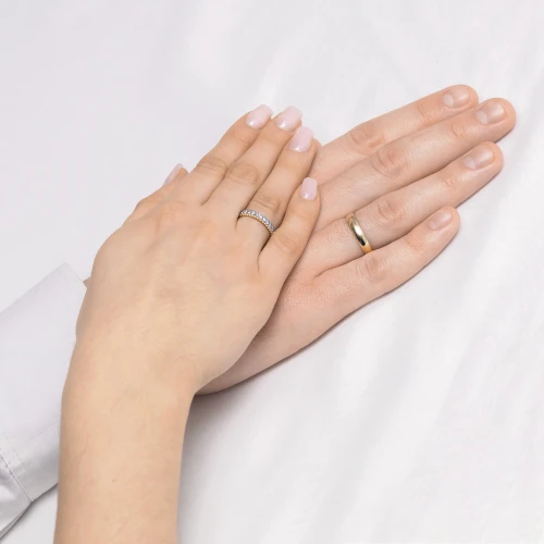 Obrączki 3,5 i 4mm brylanty 0,25ct zdobiona damska