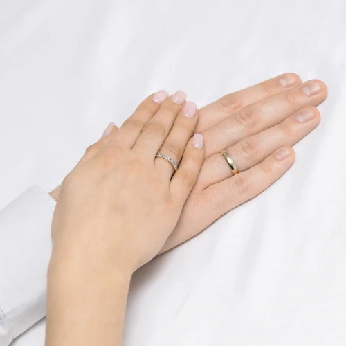 Obrączki 3 i 4mm brylanty 0,10ct zdobiona damska