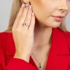Zawieszka ze złota z prostokątnym szafirem i brylantami Z422-585-S0.60