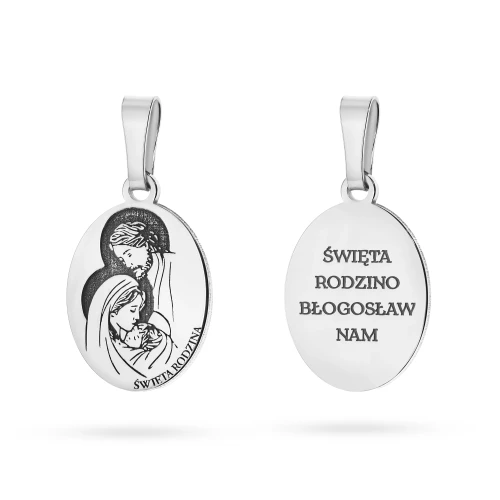 Srebrny żłobiony medalik Święta Rodzina D138-925-S marko