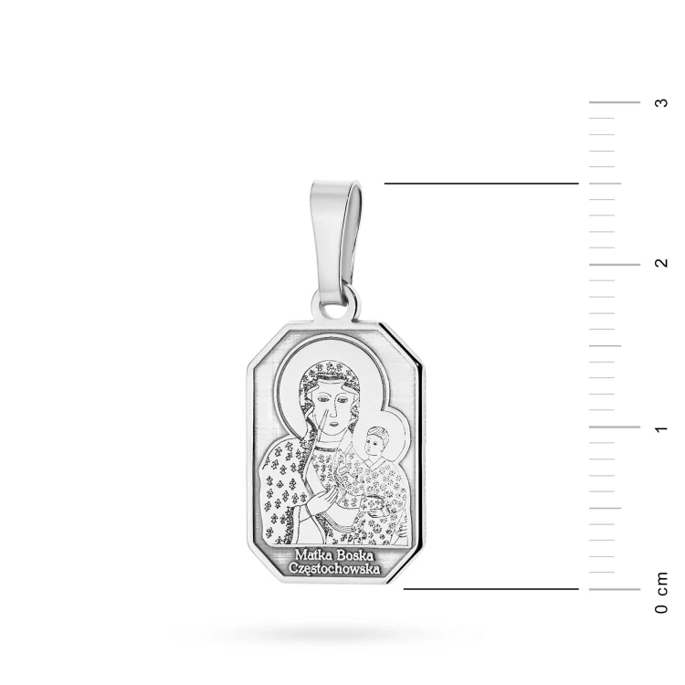 Srebrny żłobiony medalik Matka Boska Częstochowska D169-925-S marko
